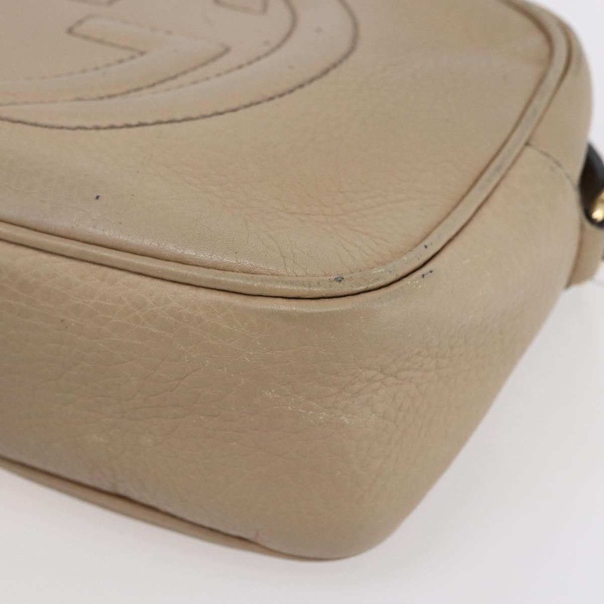 Gucci Soho Disco Leather Beige Leather Shoulder Bag Bag (Pre-Owned)