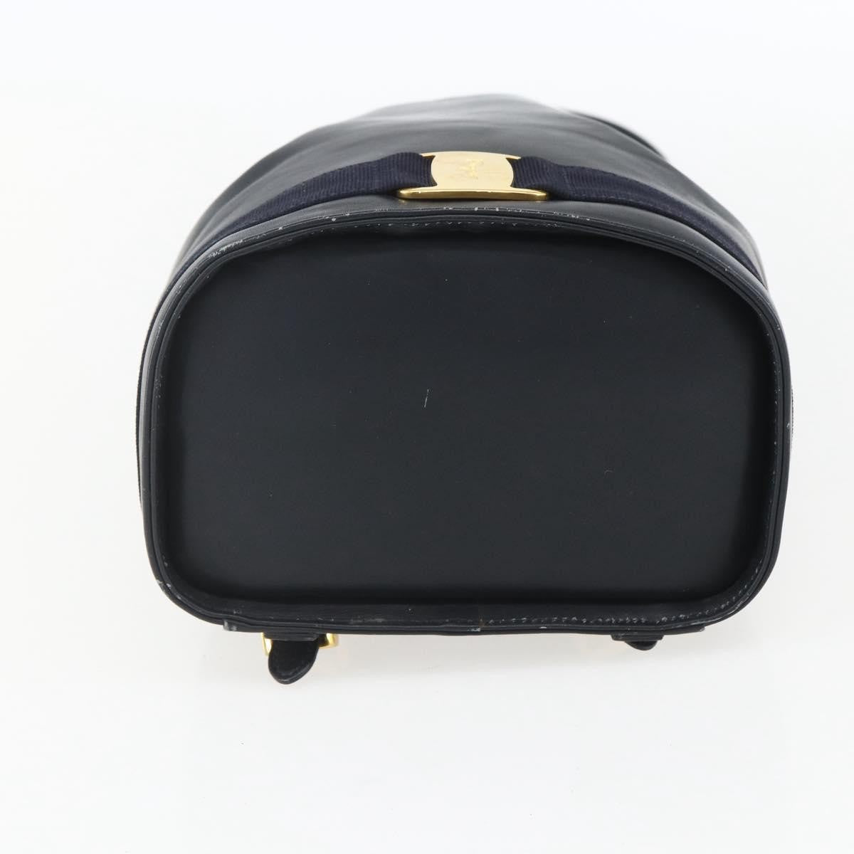 Salvatore Ferragamo Vala Leather Navy Leather Backpack Bag (Pre-Owned)