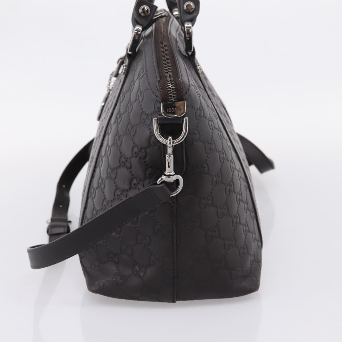 Gucci Gg Charm Convertible Dome Satchel Guccissima Leather Brown Leather Handbag (Pre-Owned)