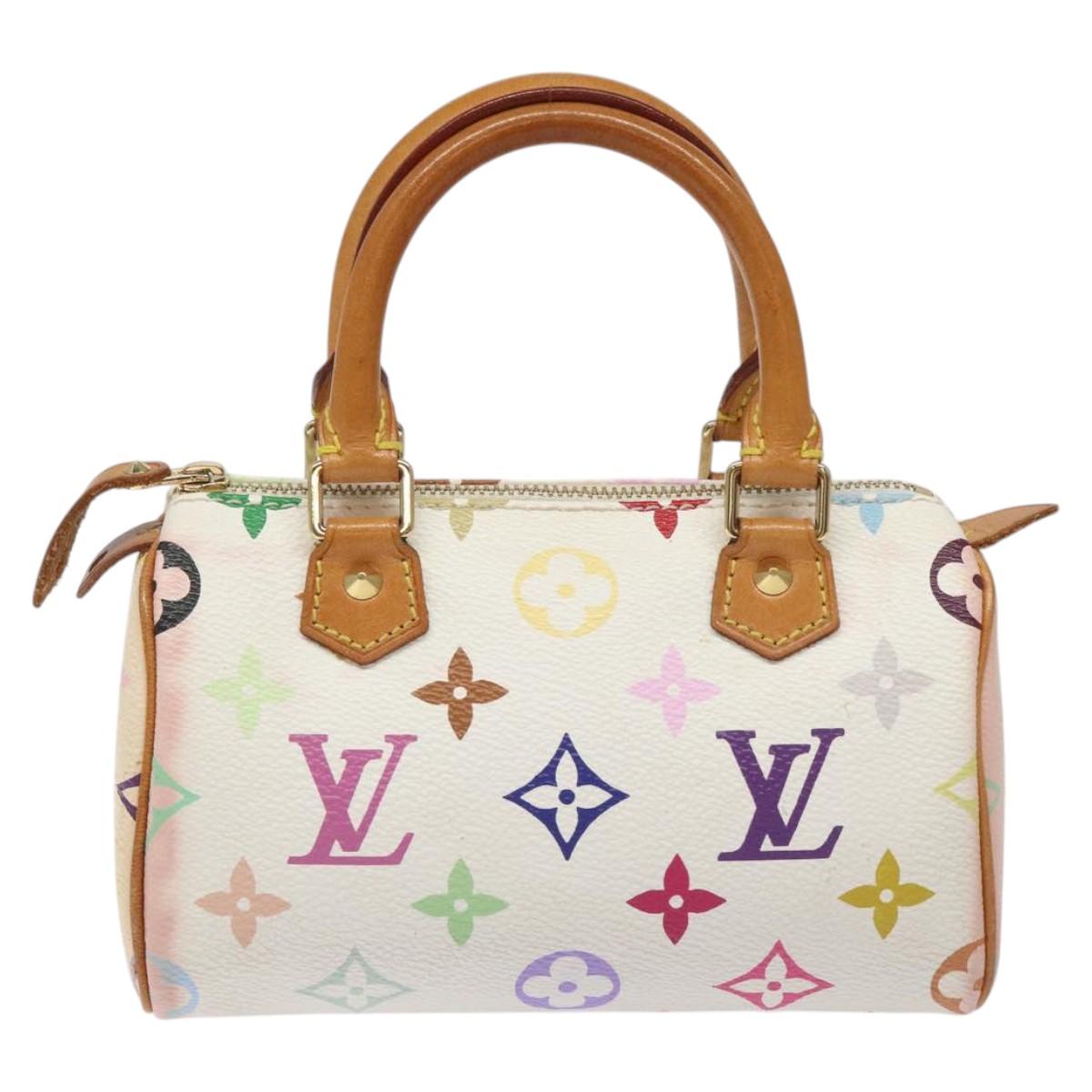 Louis Vuitton Mini Speedy White Canvas Handbag (Pre-Owned)