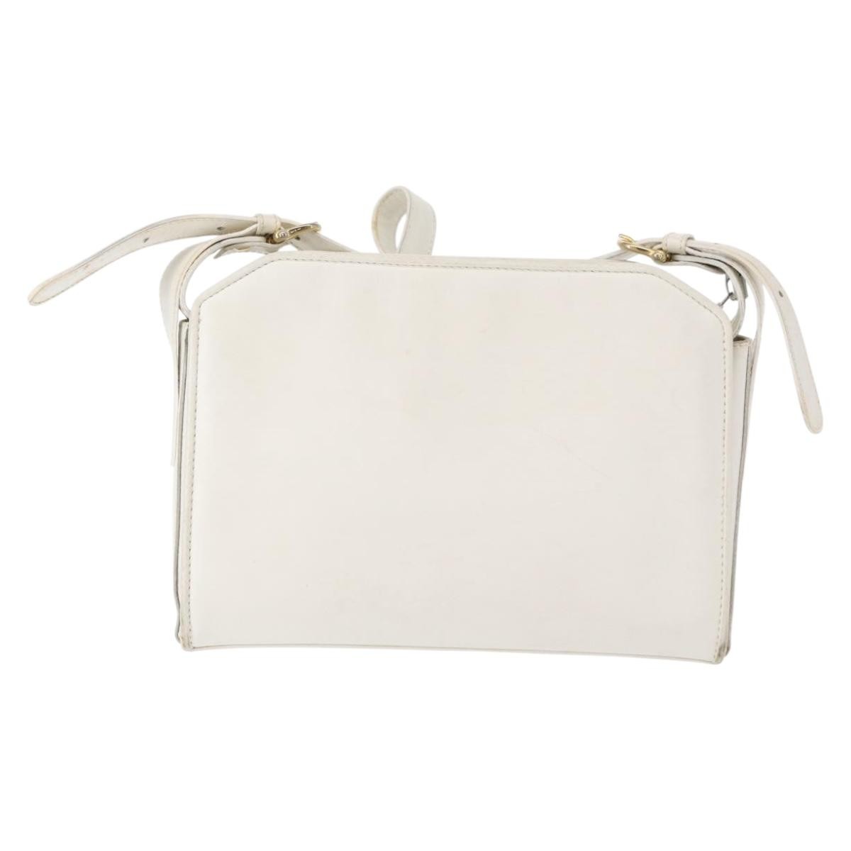 Celine Vintage Leather White Leather Shoulder Bag Bag (Pre-Owned)