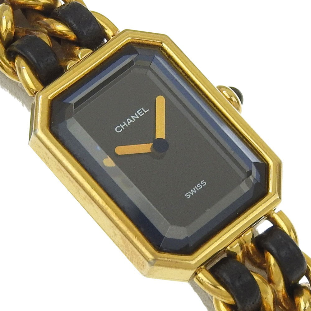 Chanel Premiere Rock Quartz Plated Metal And Leather Watch (Pre-Owned)
