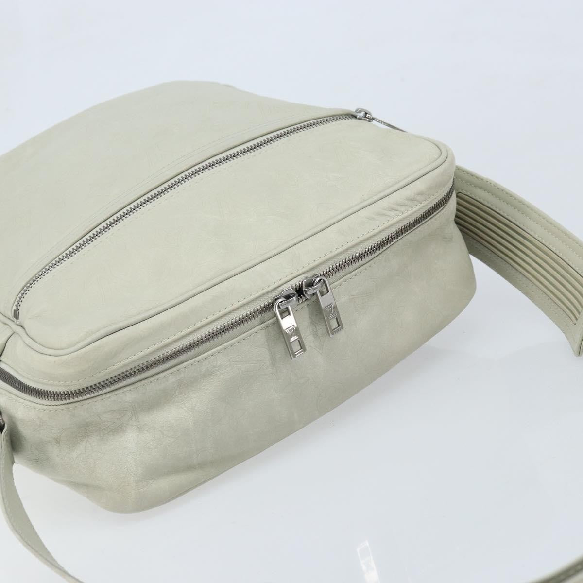 Louis Vuitton Clarkson Messenger Monogram Shadow Leather White Leather Handbag (Pre-Owned)
