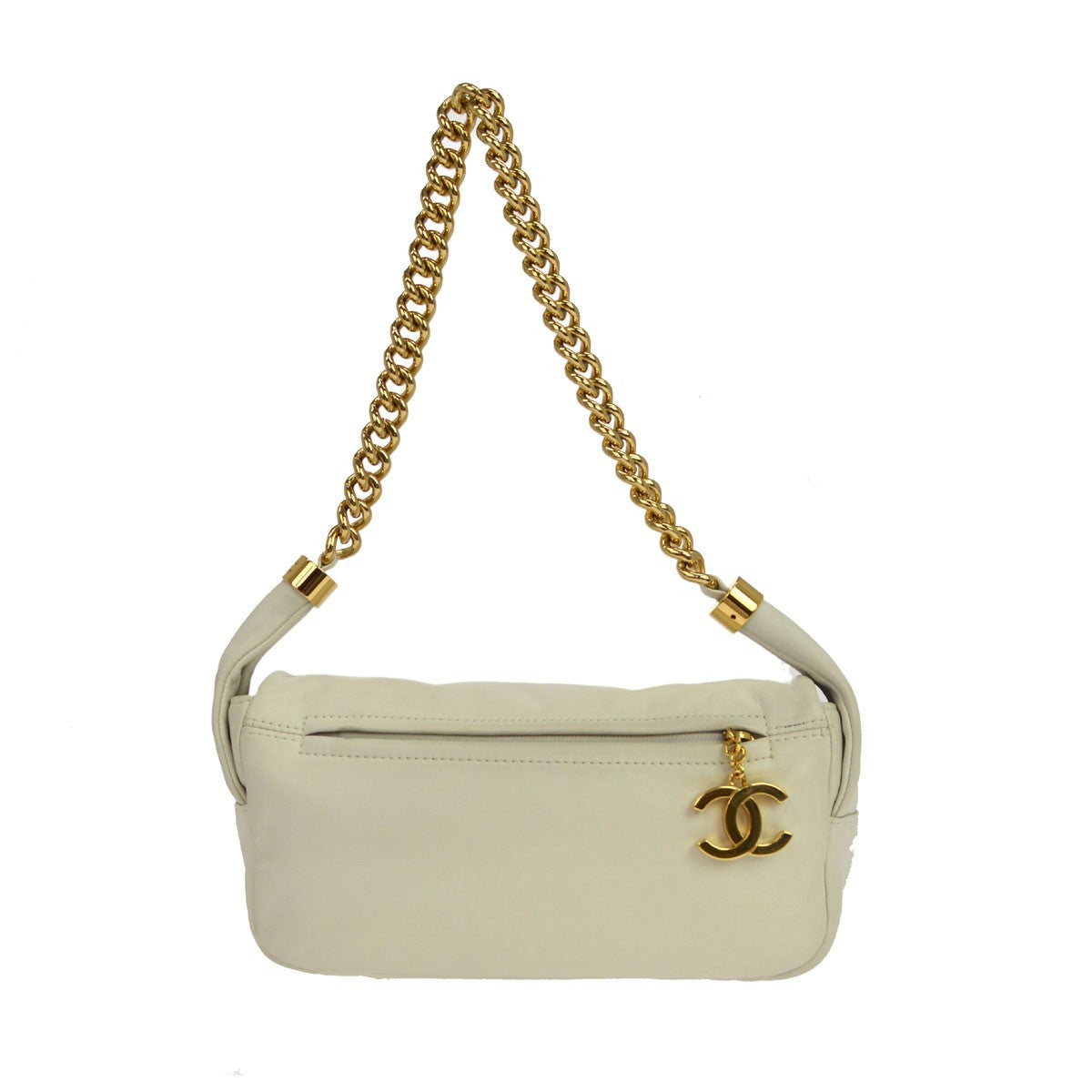 Chanel Rodeo Drive Lambskin White Leather Shoulder Bag Bag (Pre-Owned)