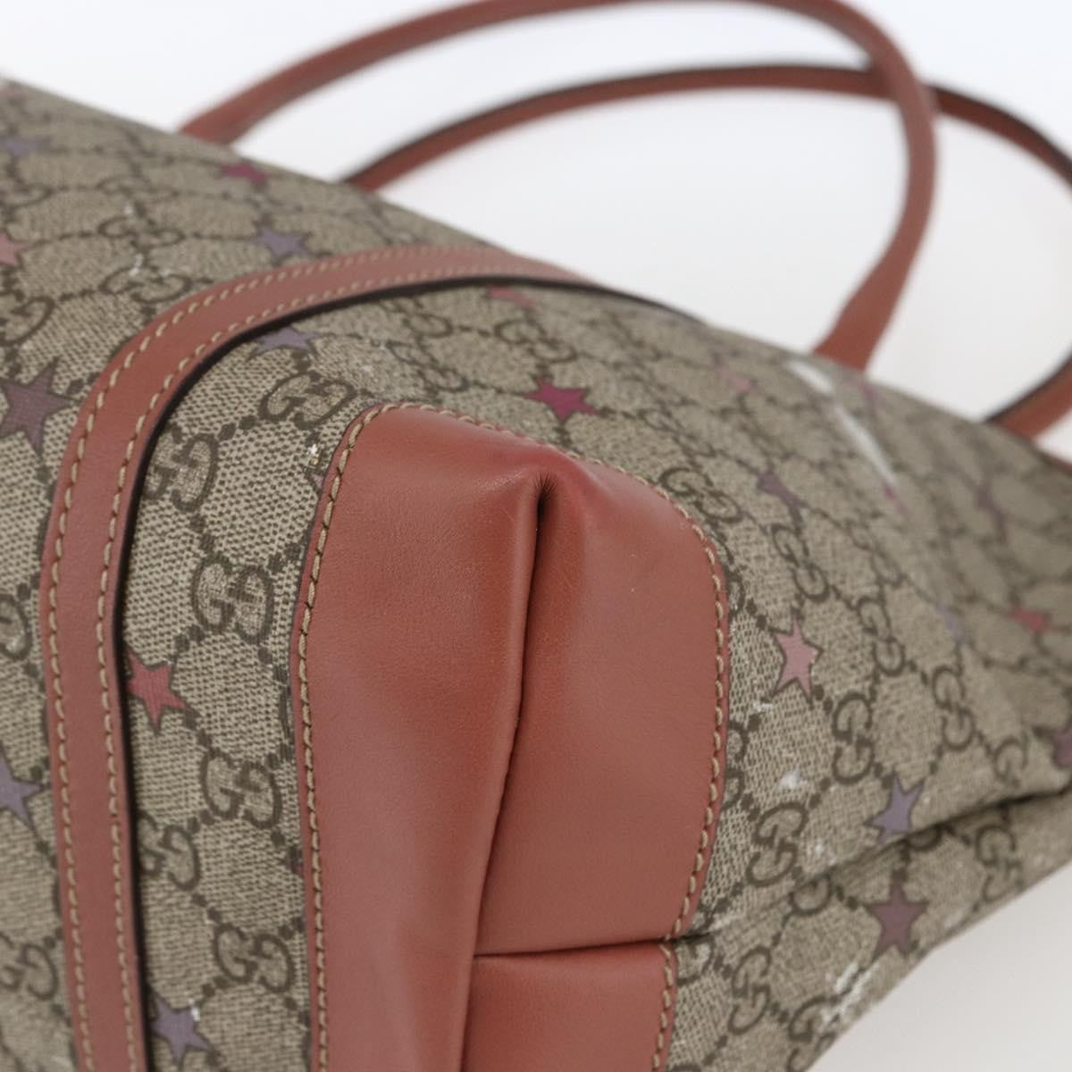 Gucci Joy Plus Tote Gg Coated Canvas With Leather Beige Canvas Tote Bag Bag (Pre-Owned)