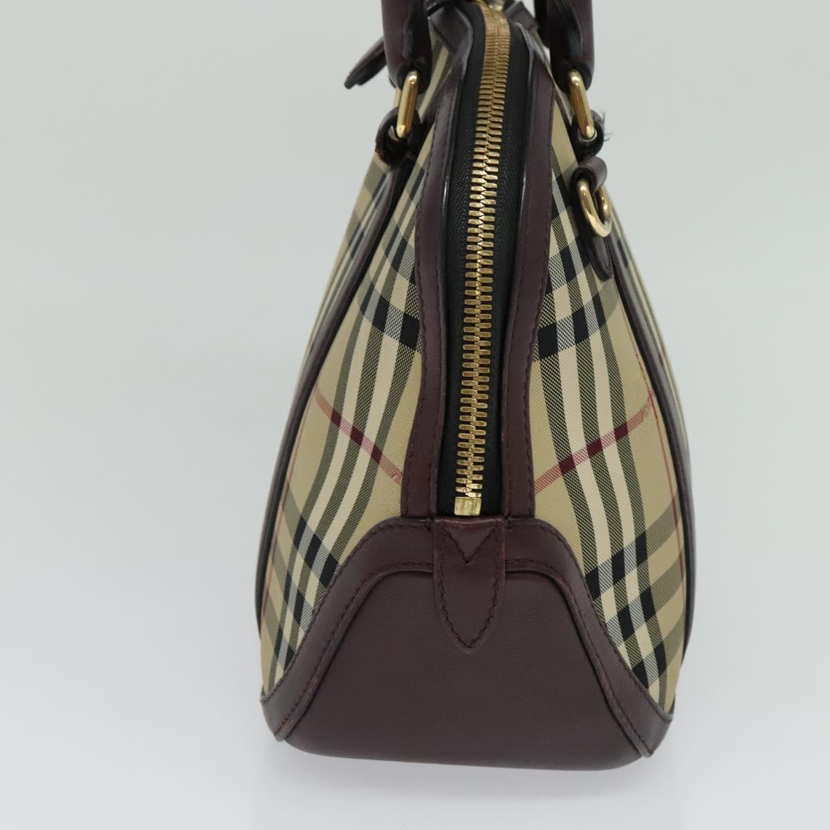 Burberry Nova Check Beige Canvas Handbag (Pre-Owned)