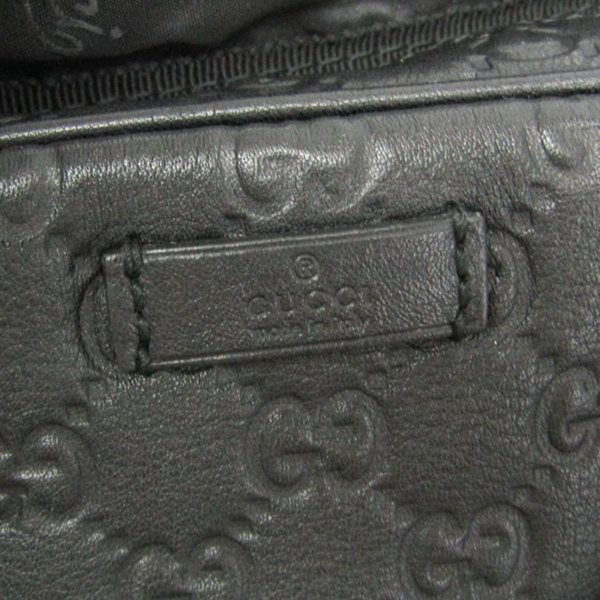 Gucci Convertible Briefcase Guccissima Leather Black Leather Briefcase Bag (Pre-Owned)
