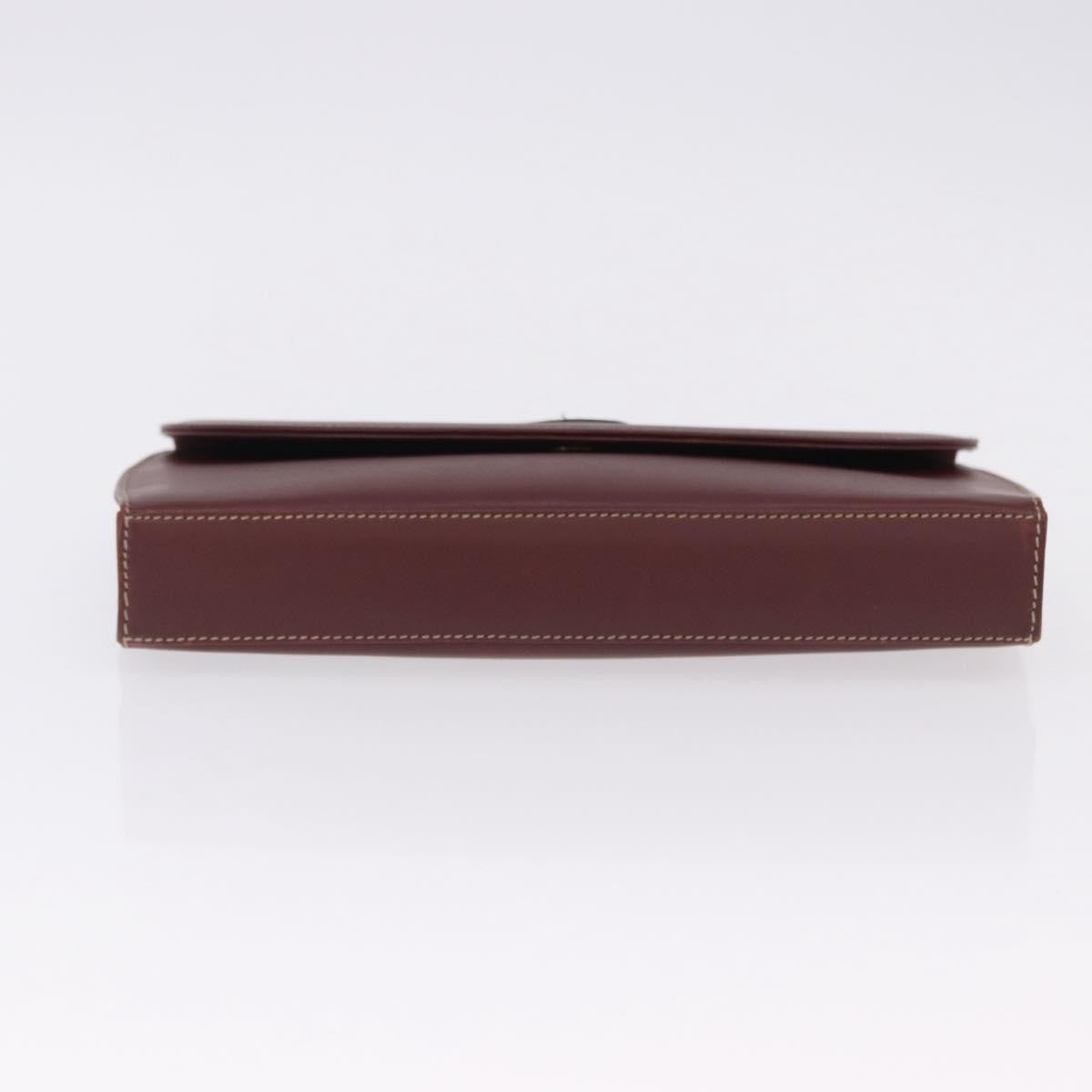 Cartier Must De Cartier Clutch Leather Burgundy Leather Clutche & Pouche Bag (Pre-Owned)
