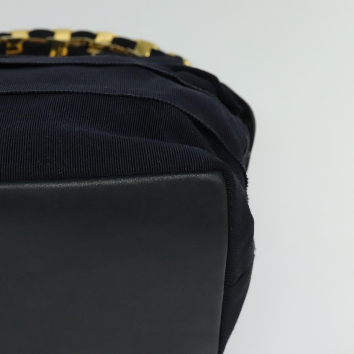 Salvatore Ferragamo Vala Canvas Navy Canvas Shoulder Bag Bag (Pre-Owned)