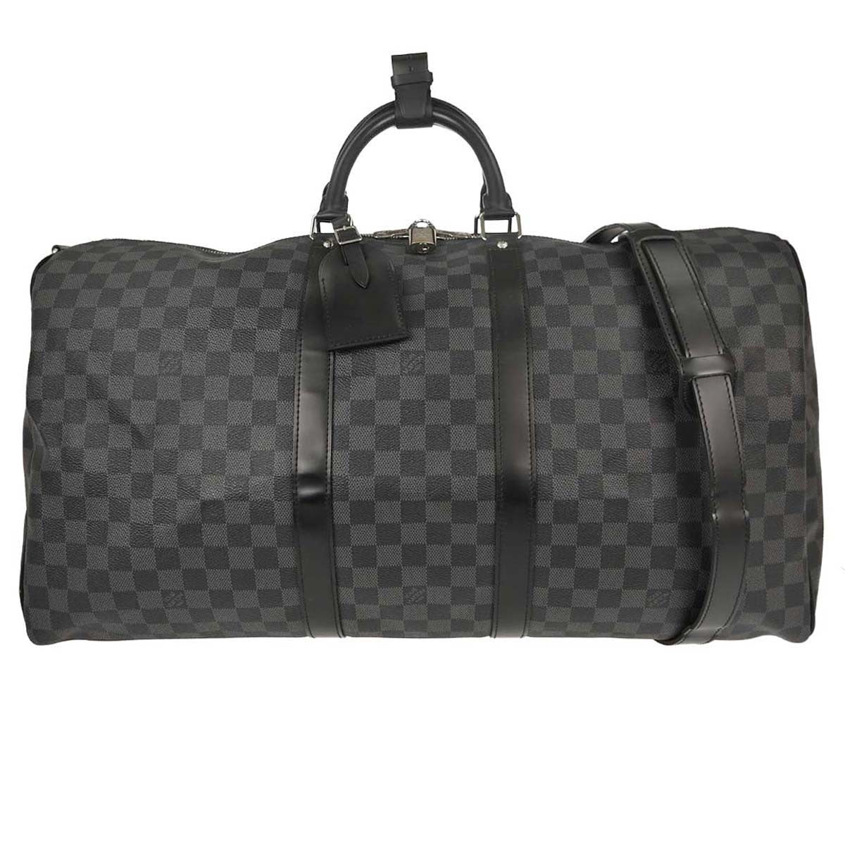 Louis Vuitton Keepall Bandouliere Damier Graphite Gray Canvas Travel Bag Bag (Pre-Owned)