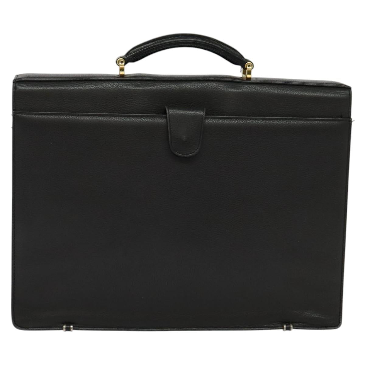 Versace Black Leather Briefcase Bag (Pre-Owned)