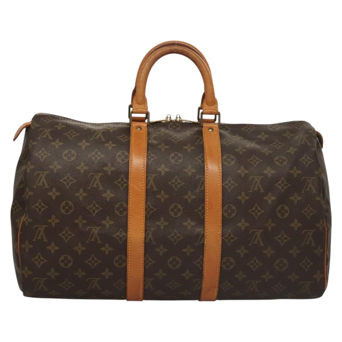 Louis Vuitton Keepall 45 Brown Canvas Travel Bag (Pre-Owned)