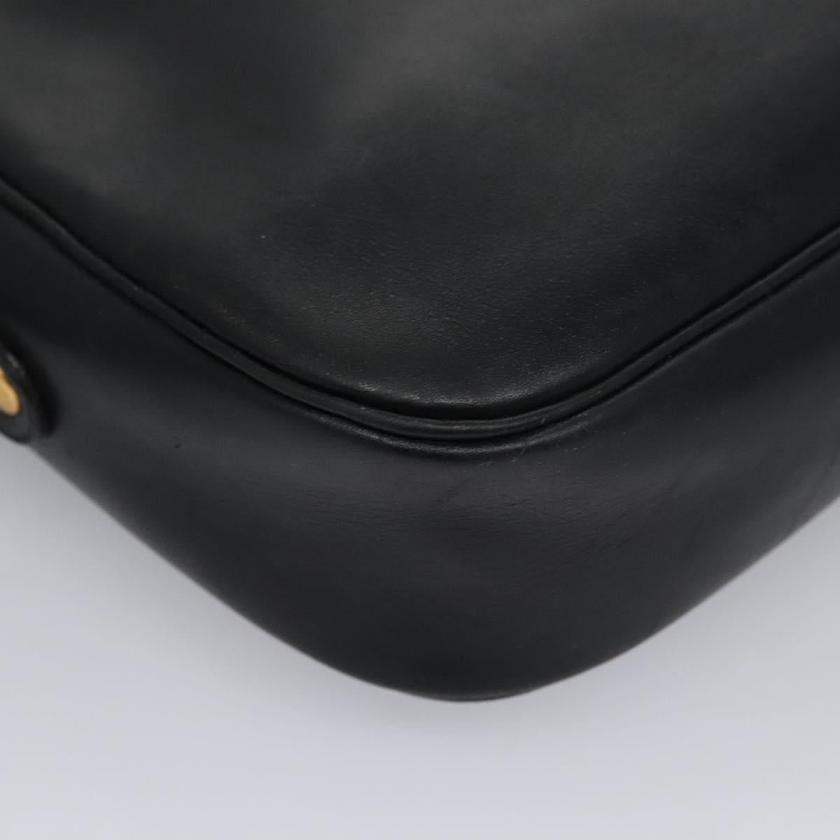 Dior Logo Black Leather Shoulder Bag (Pre-Owned)