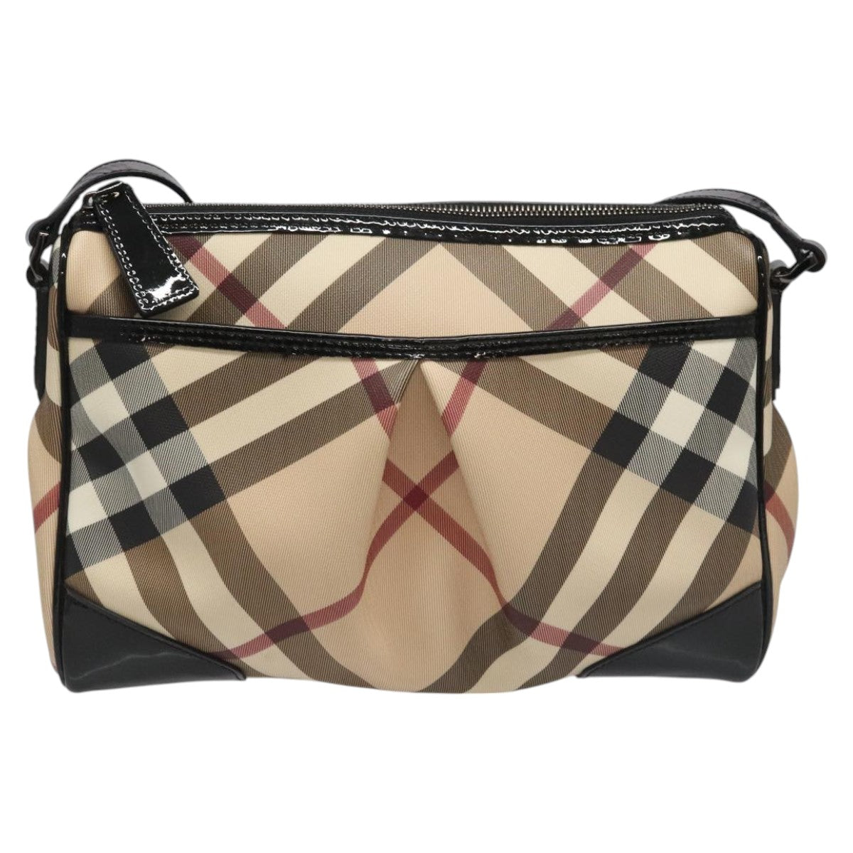 Burberry Nova Check Beige Canvas Shoulder Bag (Pre-Owned)
