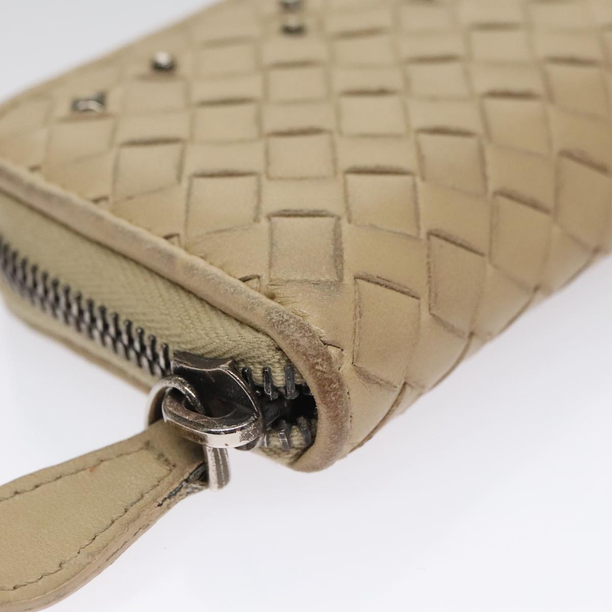 Bottega Veneta Intrecciato Beige Leather Wallet (Pre-Owned)