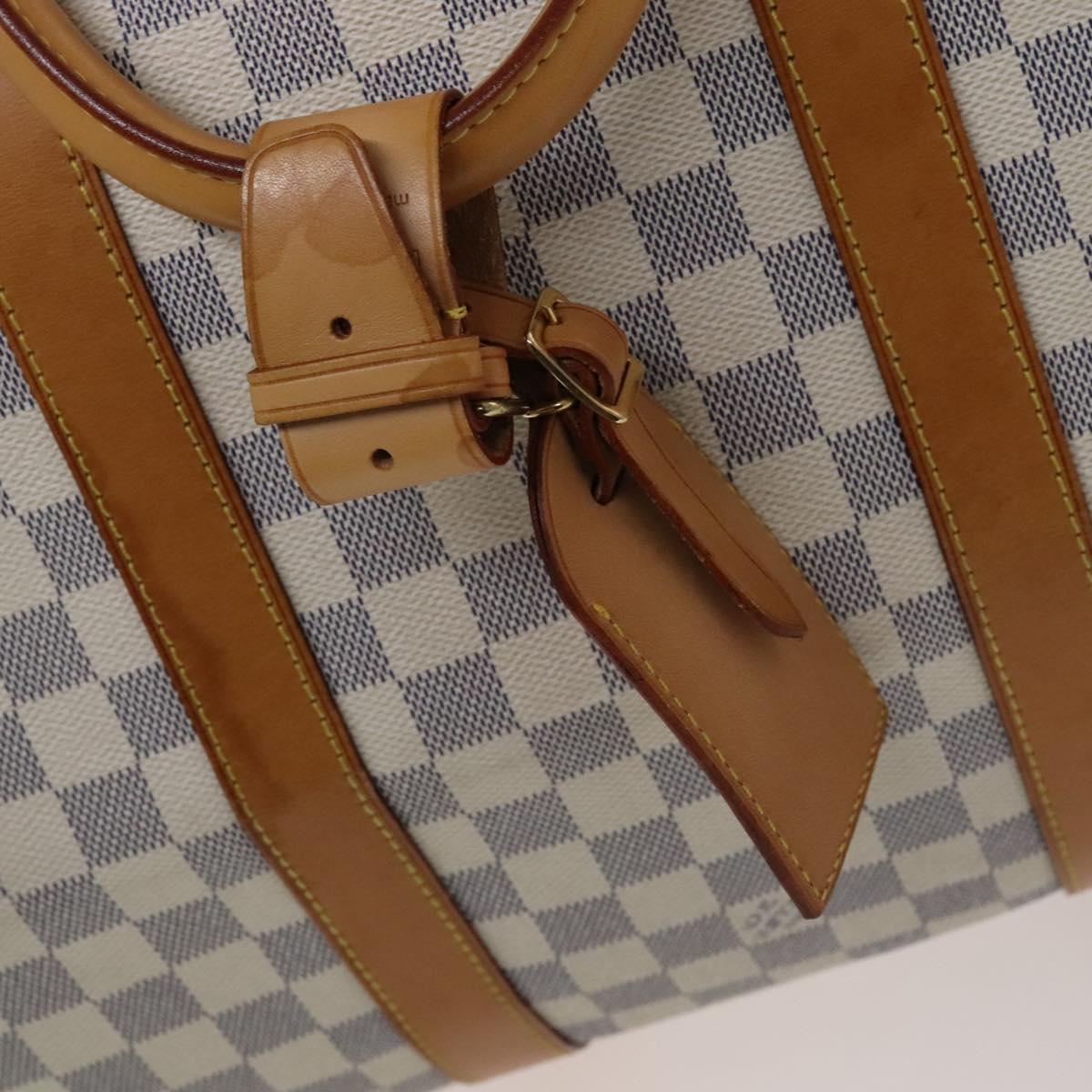 Louis Vuitton Keepall Bandouliere 55 White Canvas Travel Bag (Pre-Owned)