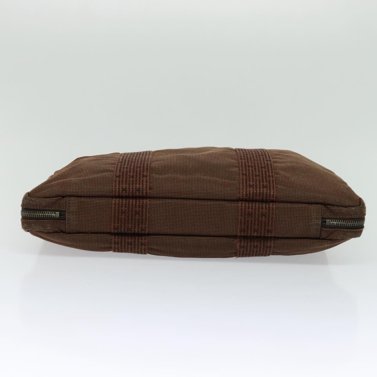 Hermès Herline Brown Canvas Handbag (Pre-Owned)