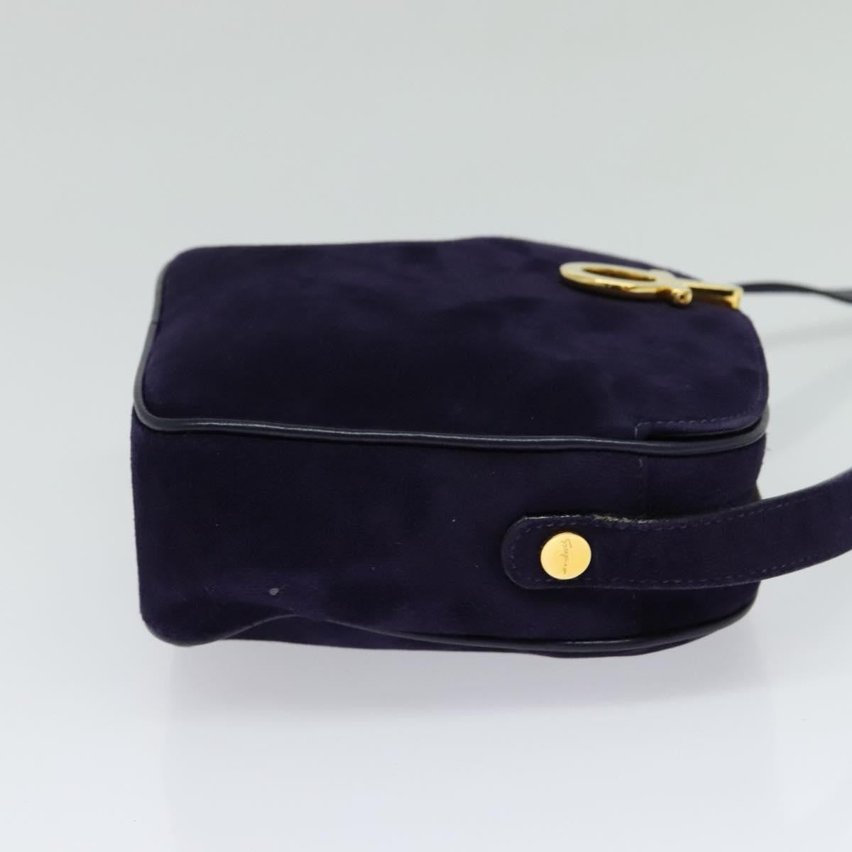 Salvatore Ferragamo Gancini Suede Purple Suede Shoulder Bag Bag (Pre-Owned)