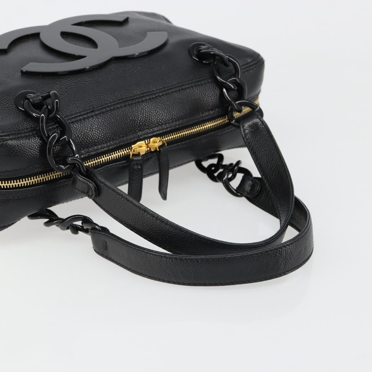 Chanel Coco Mark Leather Black Leather Shoulder Bag Bag (Pre-Owned)