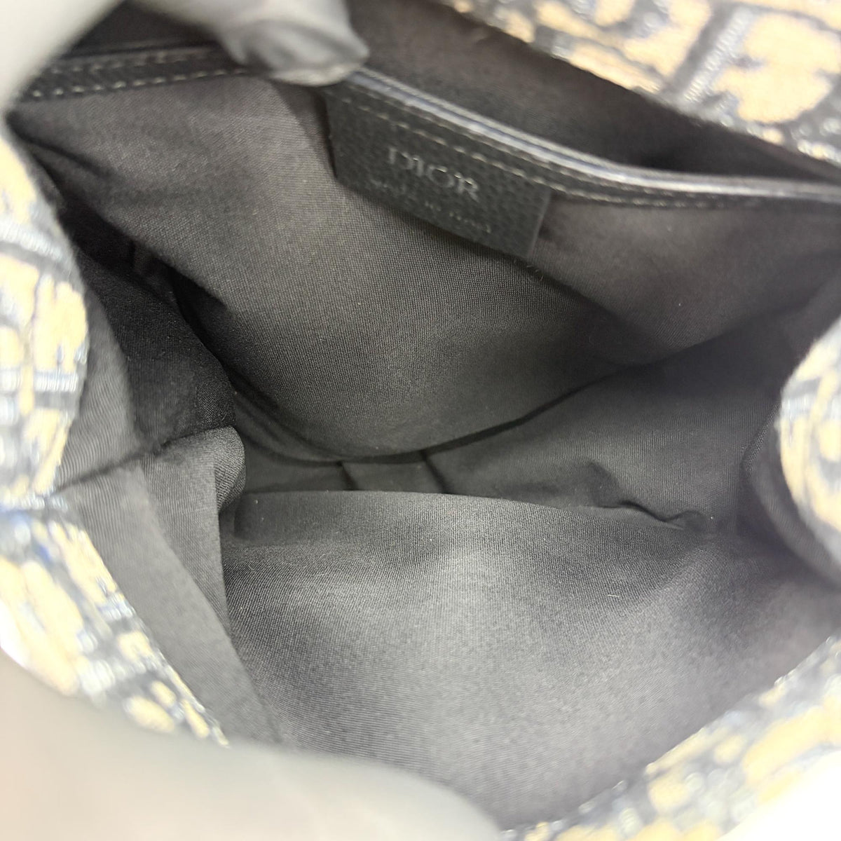 Christian Dior Saddle Oblique Canvas Beige Canvas Backpack Bag (Pre-Owned)