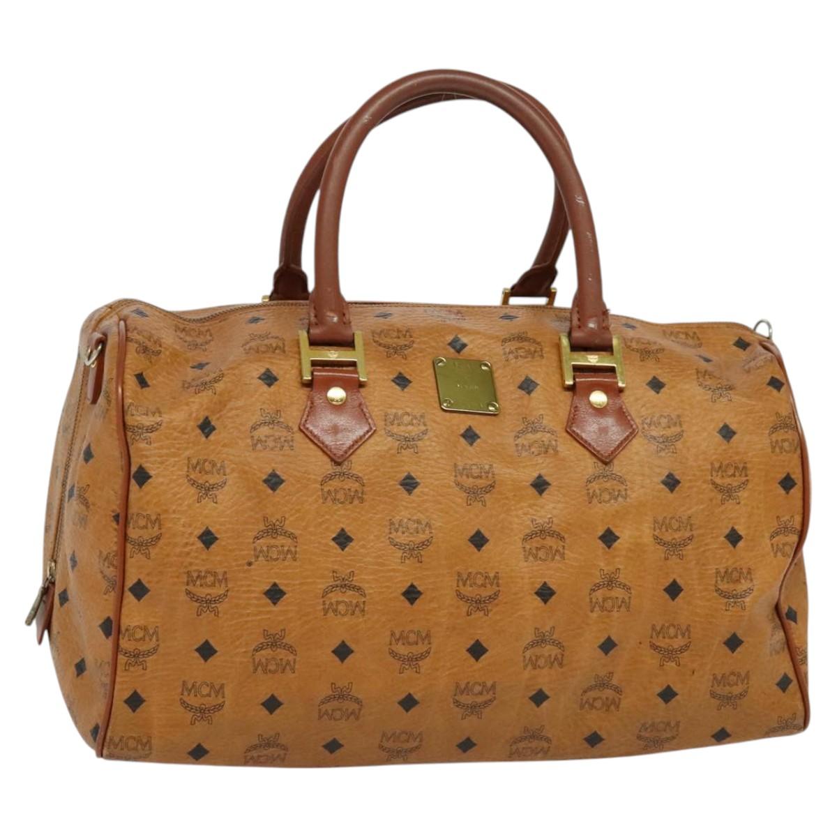 MCM Visetos Brown Canvas Travel Bag (Pre-Owned)