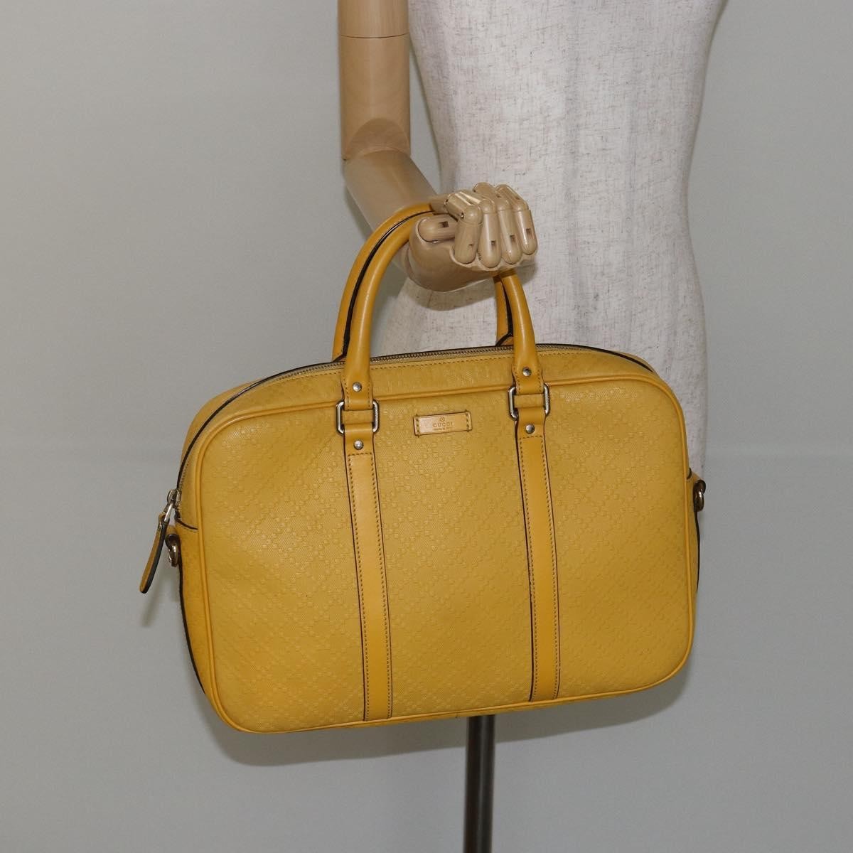 Gucci Diamante Bright Leather Yellow Leather Bag (Pre-Owned)