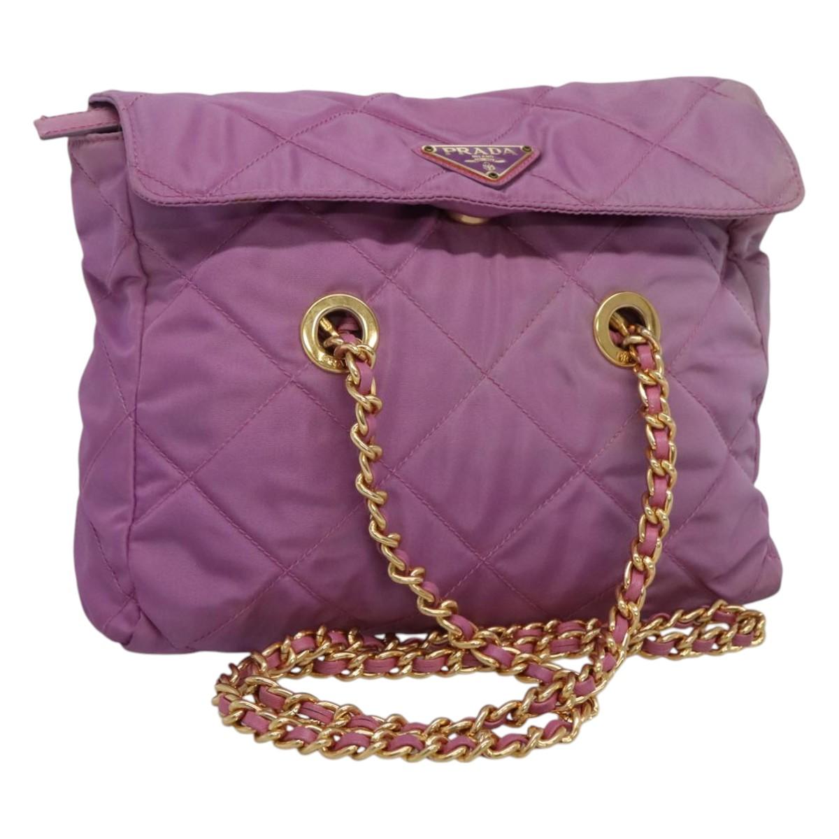 Prada Tessuto Purple Synthetic Shoulder Bag (Pre-Owned)