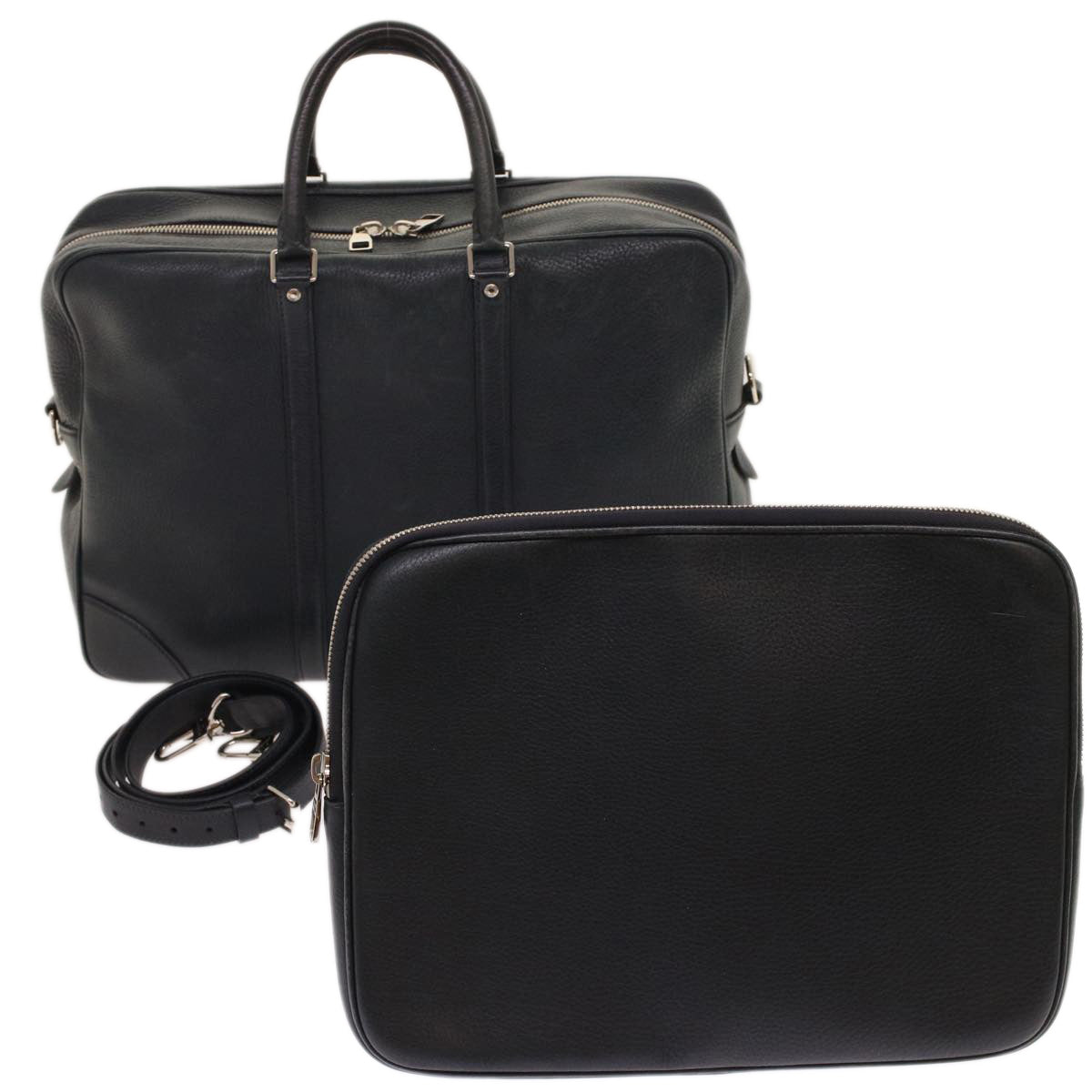 Louis Vuitton Naxos Black Leather Handbag (Pre-Owned)