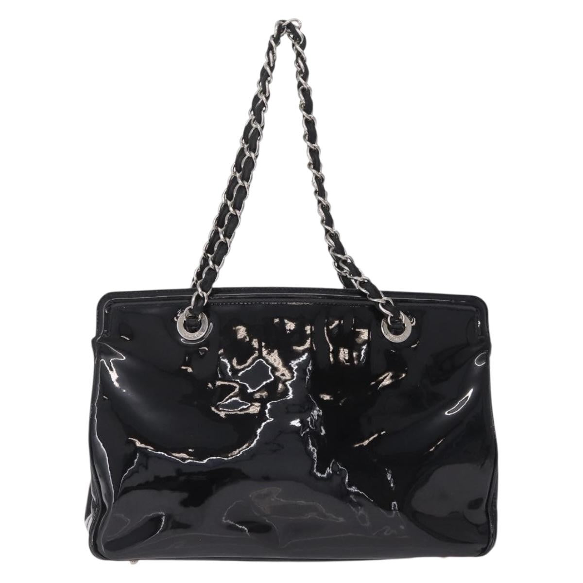 Chanel Lipstick Open Patent Vinyl Black Patent_Leather Tote Bag Bag (Pre-Owned)
