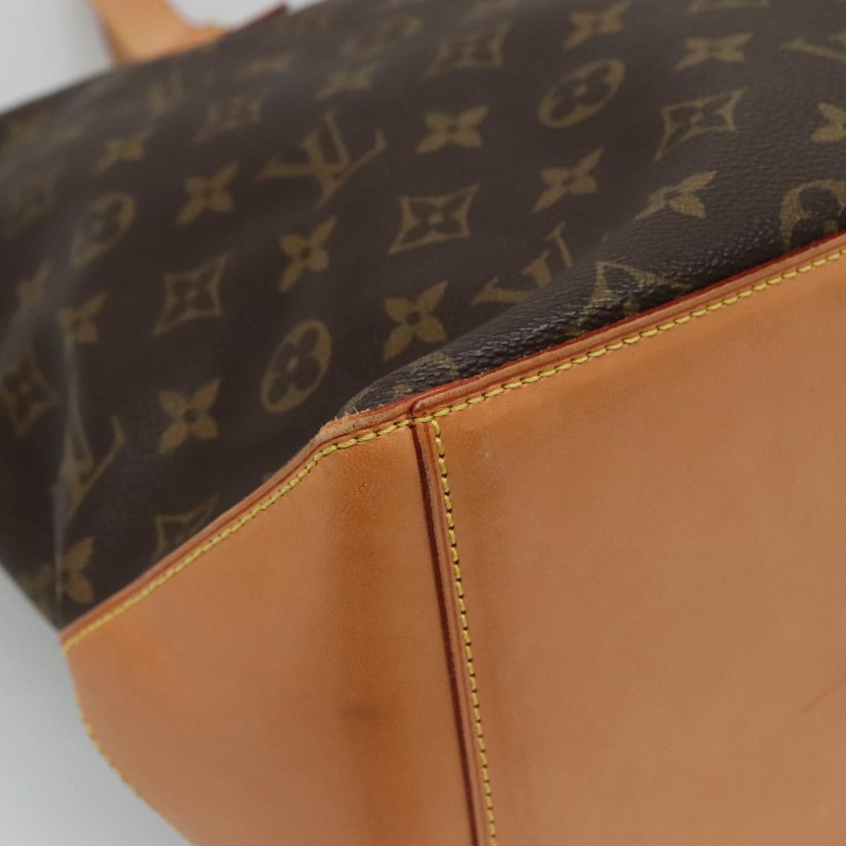 Louis Vuitton Cabas Mezzo Brown Canvas Tote Bag (Pre-Owned)