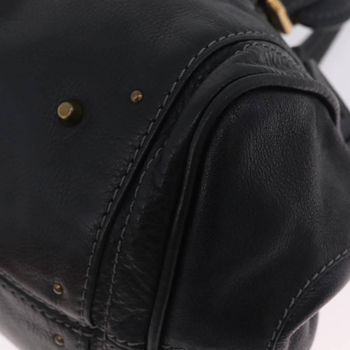 Chloe Paddington Lock Leather Black Leather Handbag (Pre-Owned)