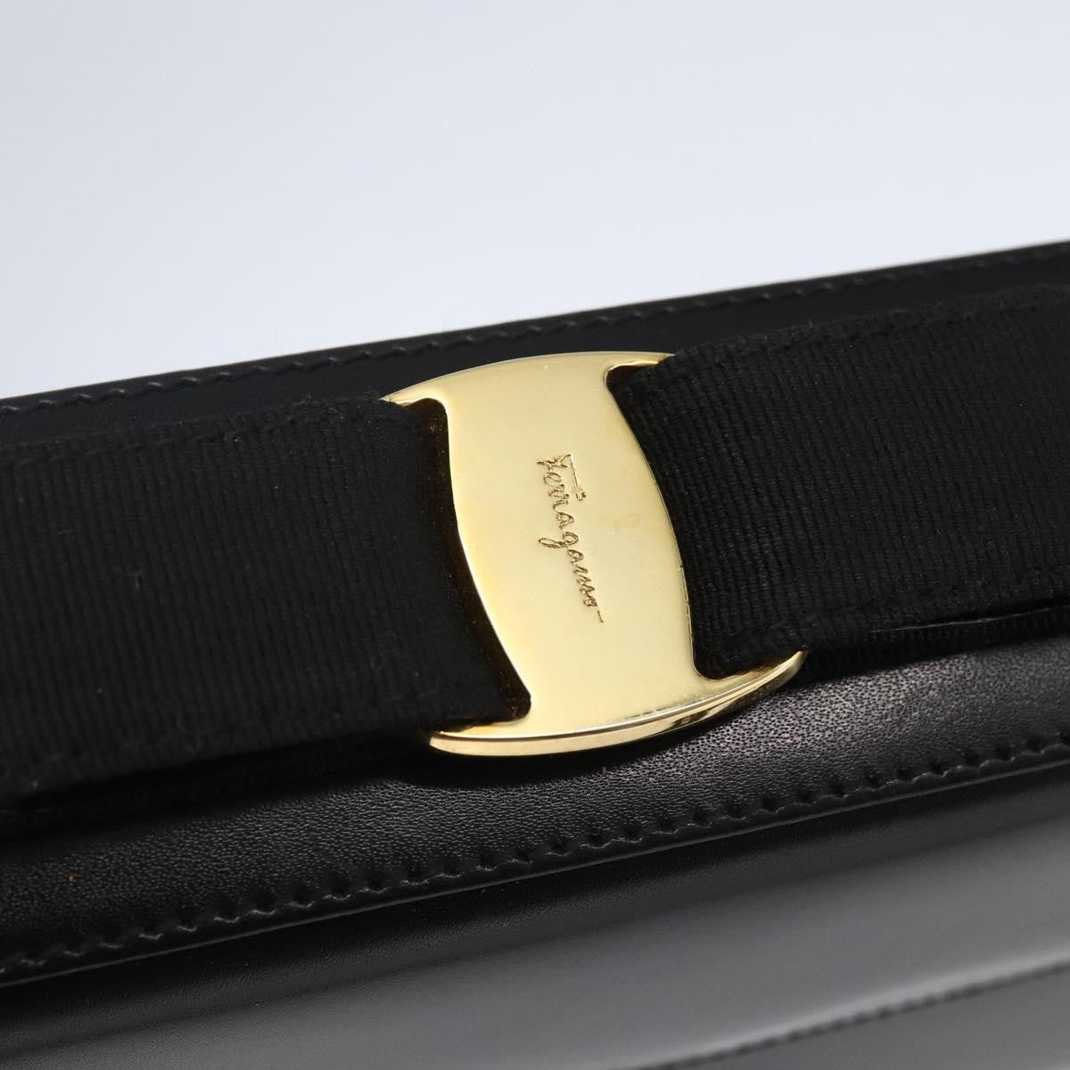 Salvatore Ferragamo Vala Leather Black Leather Shoulder Bag Bag (Pre-Owned)