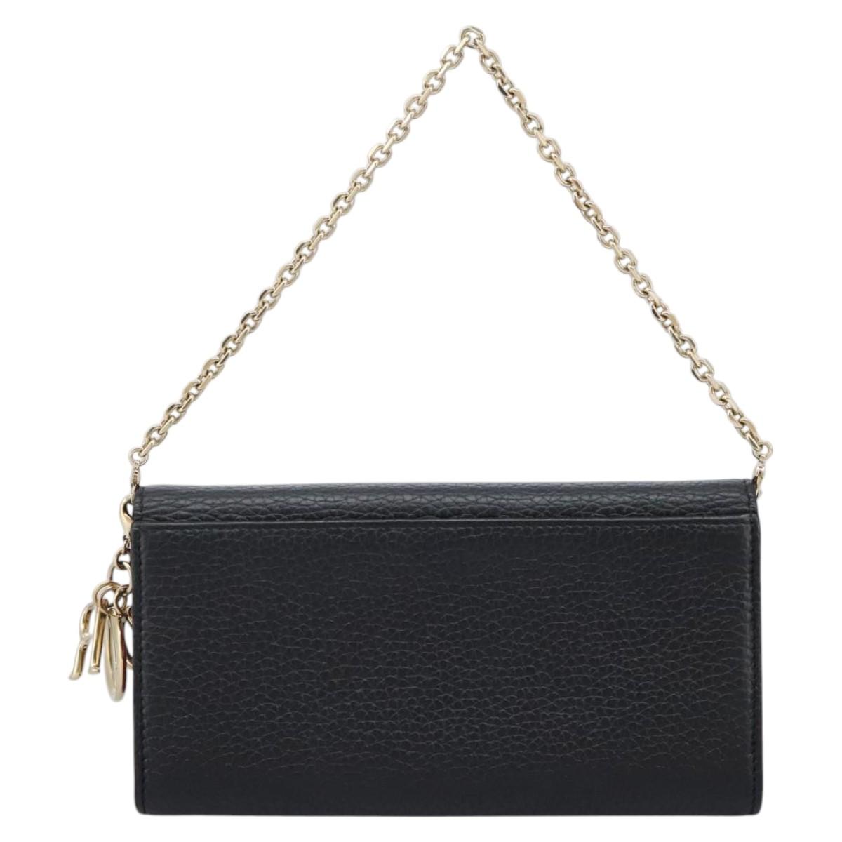 Dior Diorissimo Black Leather Wallet (Pre-Owned)