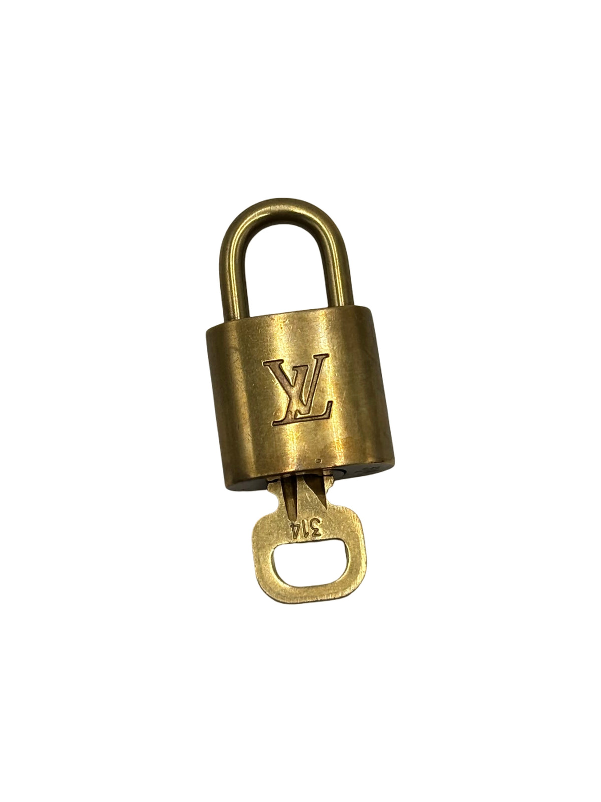 Louis Vuitton Padlock And Key Logo Metal Gold Metal Charms And Keychains Accessory (Pre-Owned)