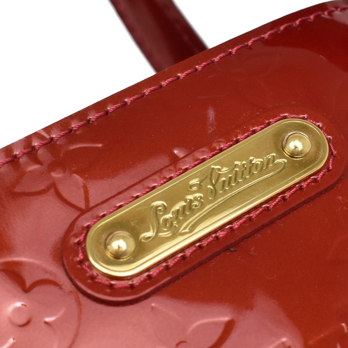 Louis Vuitton Wilshire Monogram Vernis Red Patent_Leather Handbag (Pre-Owned)