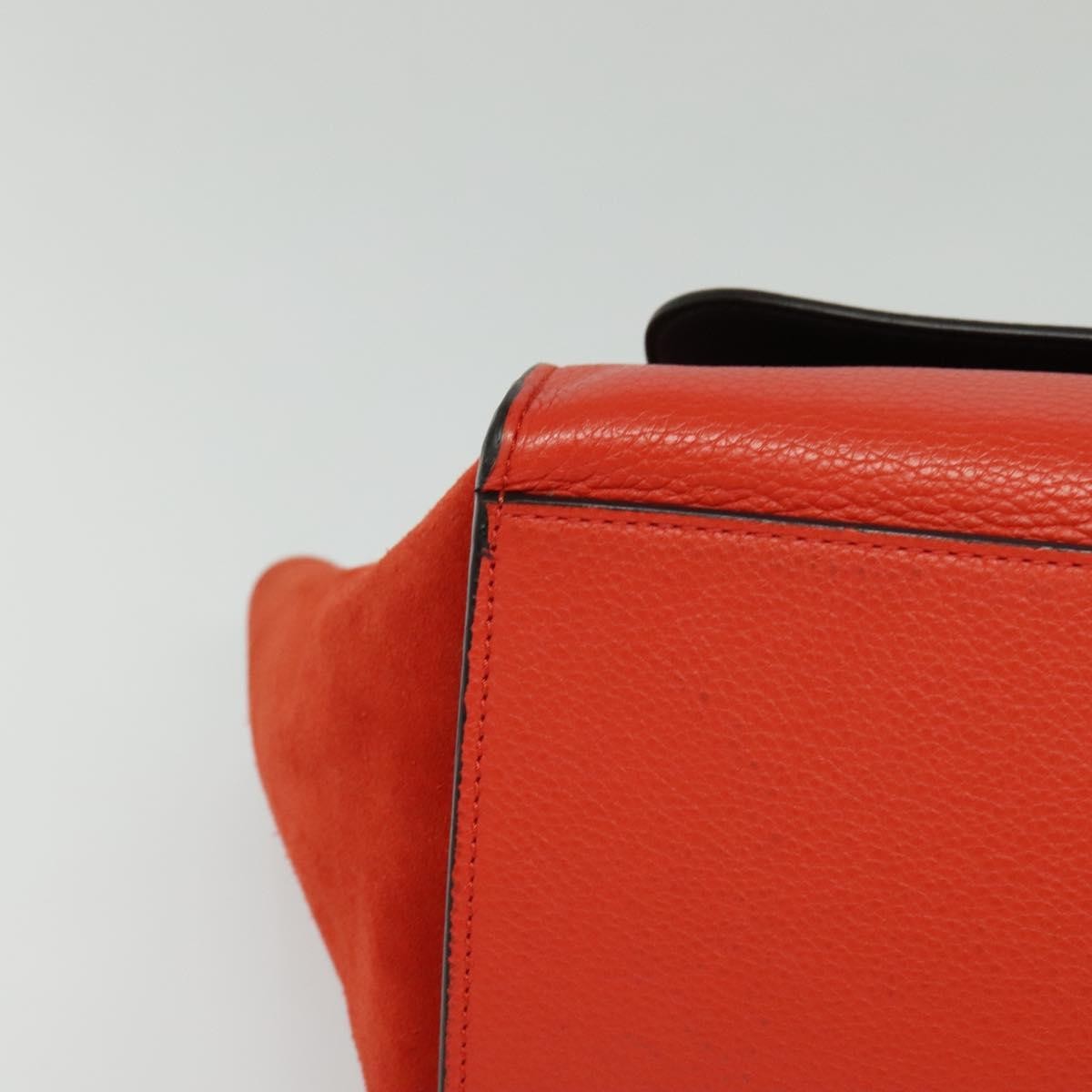 Celine Trapeze Leather With Suede Red Leather Handbag (Pre-Owned)