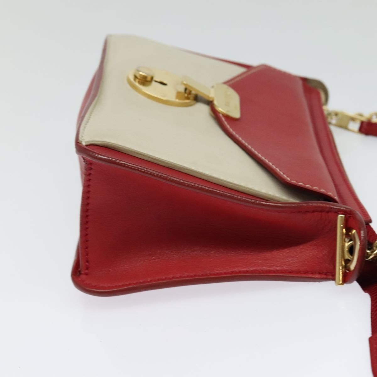 Celine Shoulder Leather Red Leather Shoulder Bag Bag (Pre-Owned)