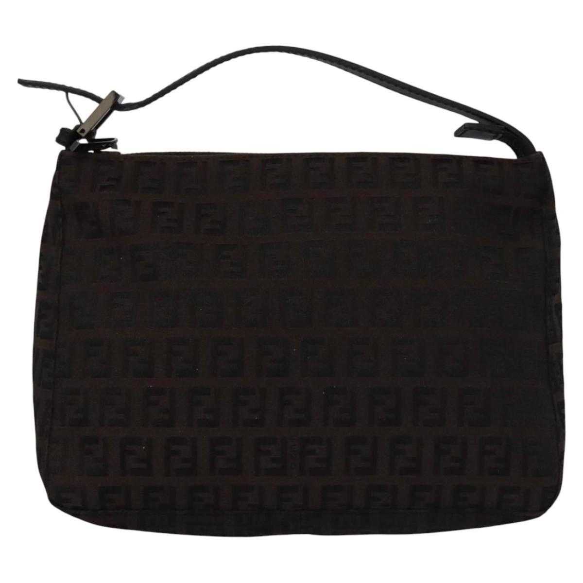 Fendi Zucchino Brown Canvas Clutch Bag (Pre-Owned)