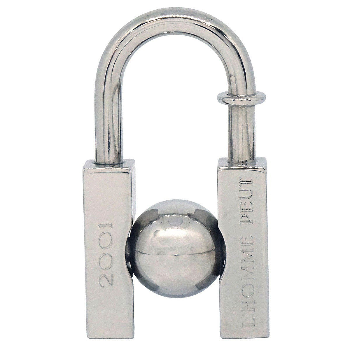 Hermes Lhomme Peut Embellir La Terre Cadena Lock Charm Metal Silver Silver_Plated Charms And Keychains Accessory (Pre-Owned)