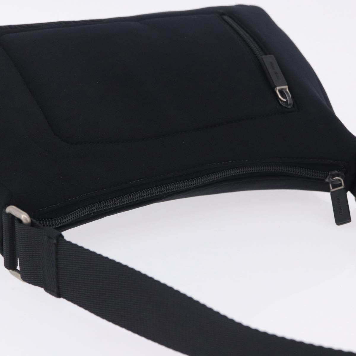 Miu Miu Shoulder Leather Black Nylon Shoulder Bag Bag (Pre-Owned)