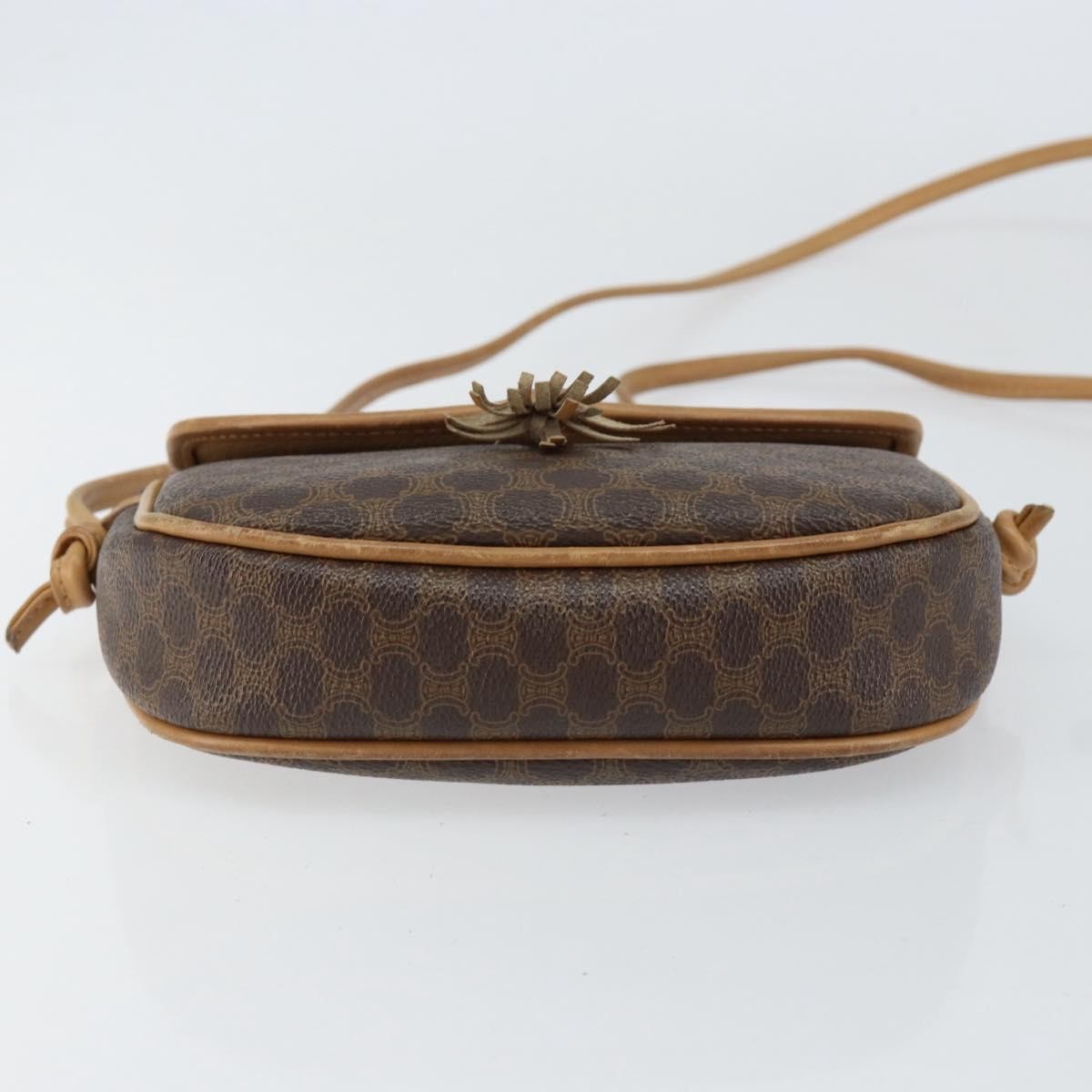 Celine Vintage Macadam Canvas And Leather Brown Canvas Shoulder Bag Bag (Pre-Owned)
