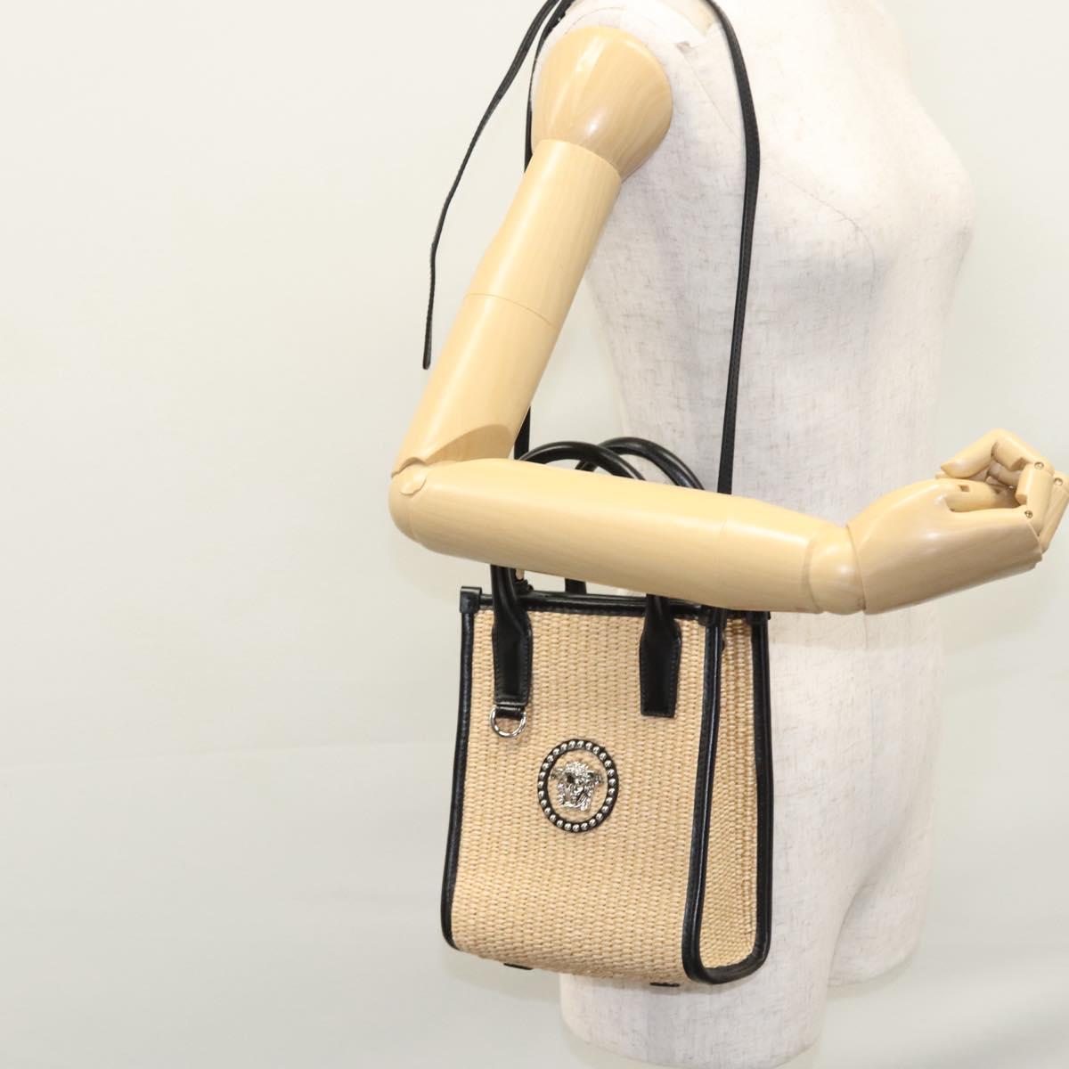 Versace Medusa Beige Canvas Tote Bag (Pre-Owned)