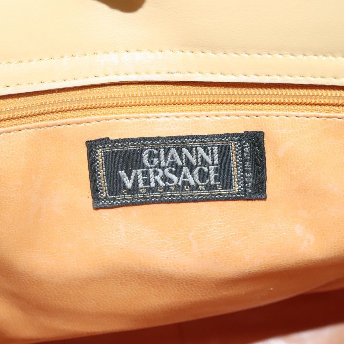 Versace Medusa Canvas Yellow Canvas Shoulder Bag Bag (Pre-Owned)
