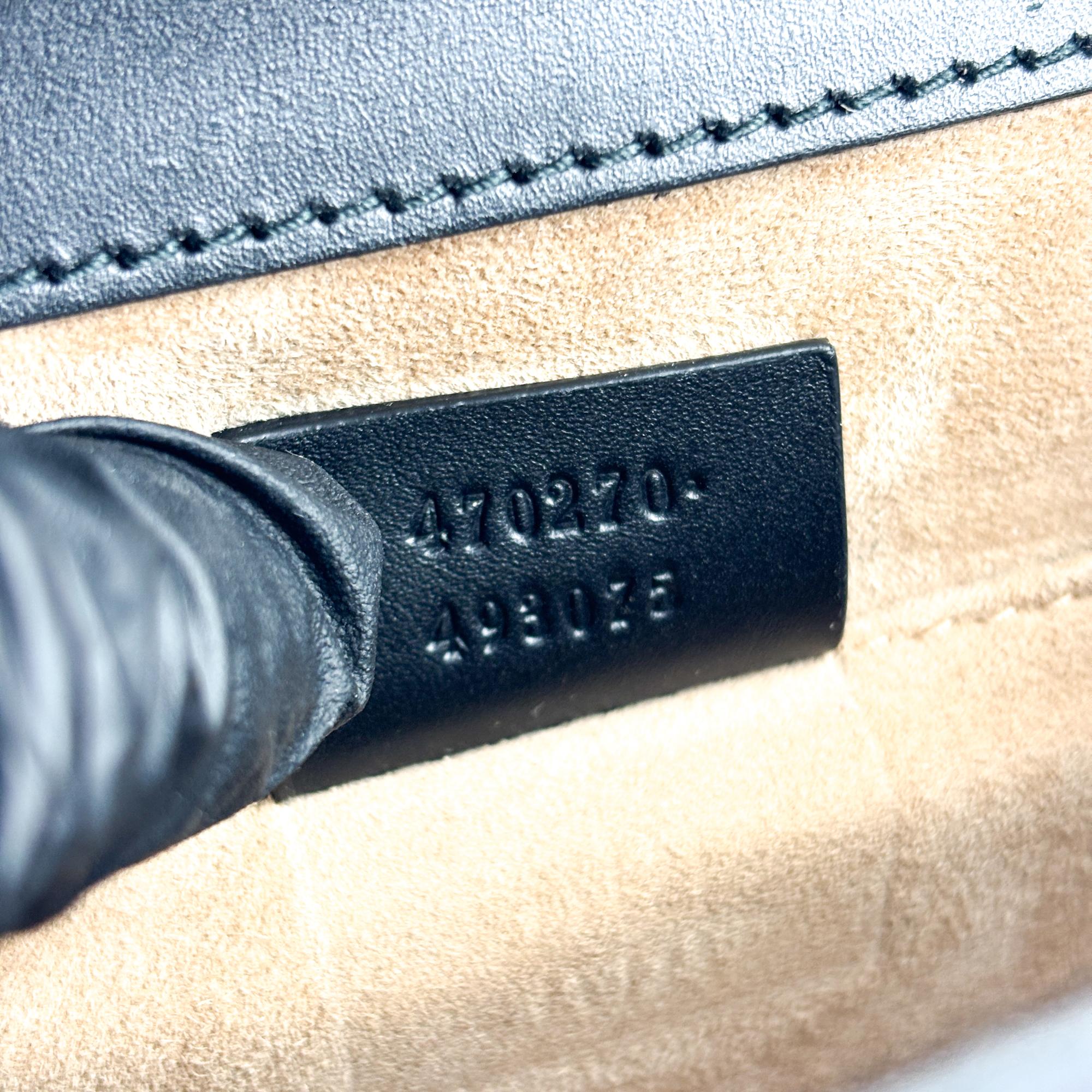 Gucci Sylvie Top Handle Bag Leather Black Leather Handbag (Pre-Owned)
