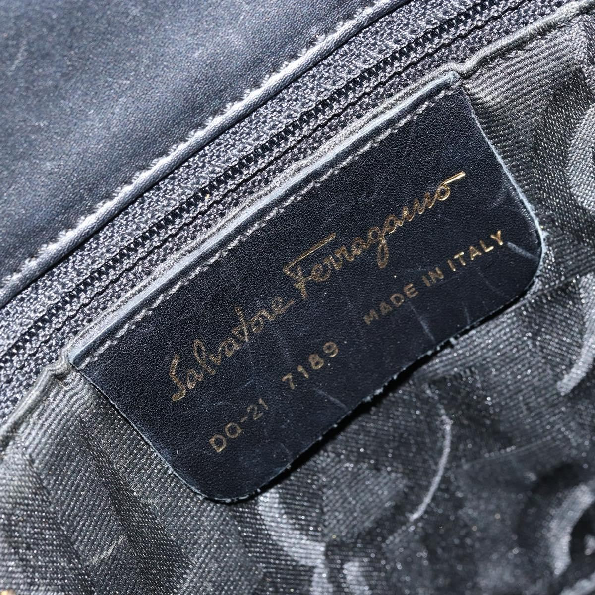 Salvatore Ferragamo Vintage Leather Black Leather Tote Bag Bag (Pre-Owned)