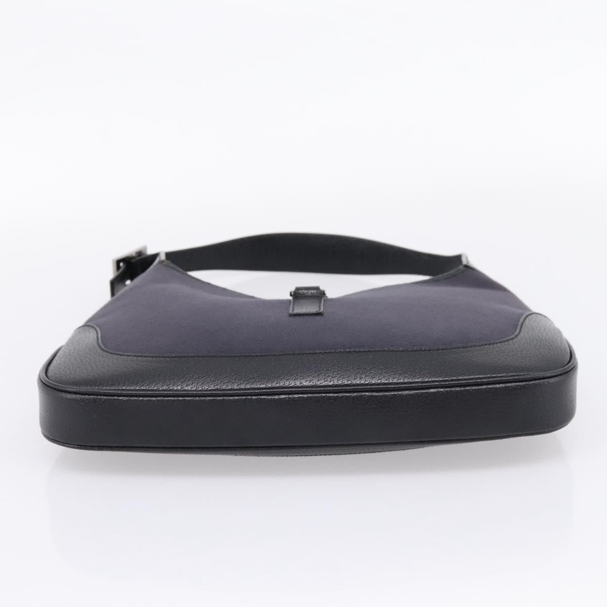 Gucci Vintage Jackie Shoulder Canvas And Leather Black Wool Handbag (Pre-Owned)