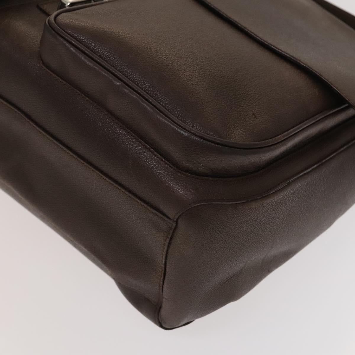 Bvlgari Flap Leather Brown Leather Shoulder Bag Bag (Pre-Owned)