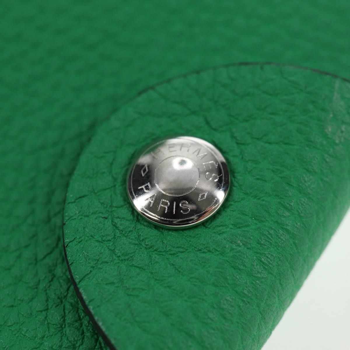 Hermes Ulysse Agenda Cover Leather Green Leather Wallets Accessory (Pre-Owned)