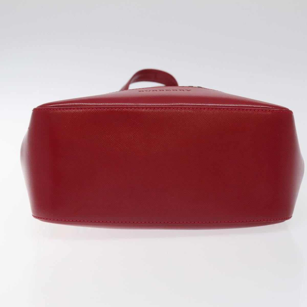 Burberry Nova Check Tote Canvas And Leather Red Canvas Tote Bag Bag (Pre-Owned)
