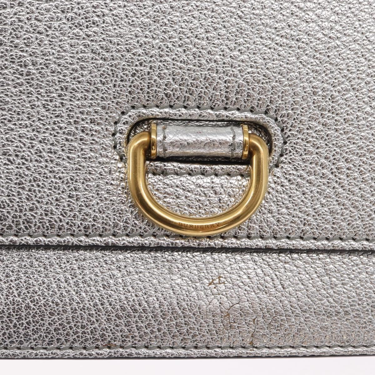 Burberry D-Ring Chain Leather Silver Leather Shoulder Bag Bag (Pre-Owned)